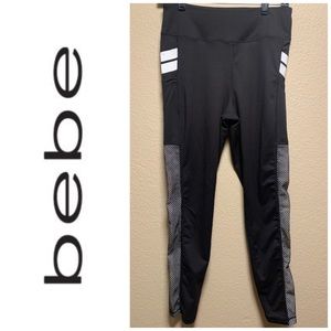 Bebe Black and White Legging w/ pockets size L